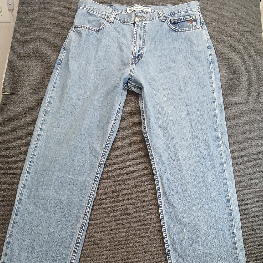 Harley-Davidson Mens Sz 38/32 Light Blue Denim Jeans